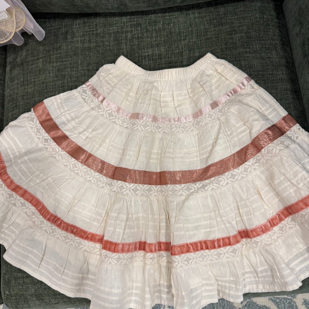 Pink Chicken Cream and Lace 4Y Skirt Never Worn